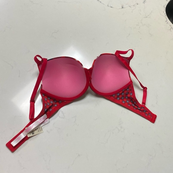 Victoria's Secret PINK Bra 34D Wear Everywhere Push-Up Plaid with Logo - Picture 8 of 16